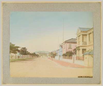 The Bund, Kobe, Japonya (el boyaması s/b fotoğraf) by Japanese Photographer