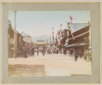 Theatre Street, Kobe, Japonya (el boyaması s/b fotoğraf) by Japanese Photographer