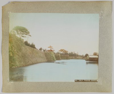 Tokyo Kalesi, Japonya (el boyaması s/b fotoğraf) by Japanese Photographer