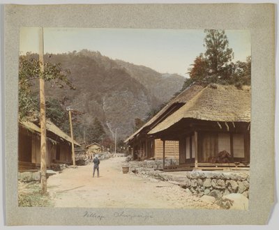 Chuzenji Köyü, Nikko, Japonya (el boyaması s/b fotoğraf) by Japanese Photographer