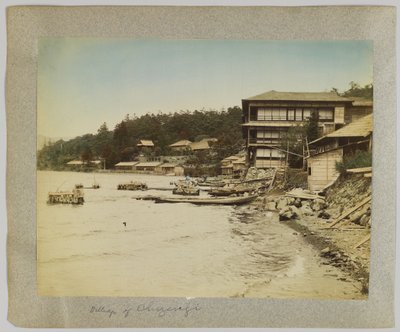 Chuzenji Köyü, Nikko, Japonya (el boyaması s/b fotoğraf) by Japanese Photographer