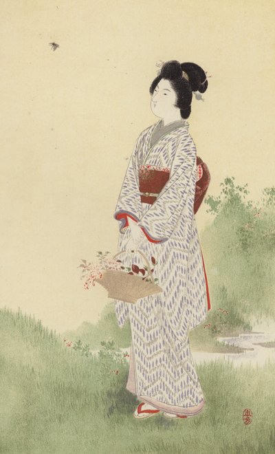 Bir Japon Kızı (kromolitho) by Japanese School