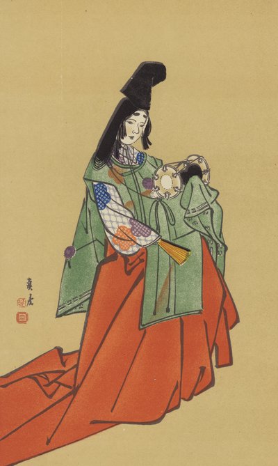Kamakura Hükümeti Çağında Bir Shirabyoshi (chromolitho) by Japanese School