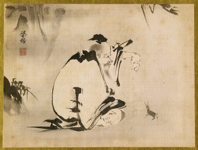 A Taoist Immortal, c.1816-28 (ipek üzerine mürekkep ve renkler) by Japanese School