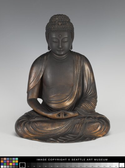 Lotus Kaidesi Üzerindeki Amida Buddha by Japanese School