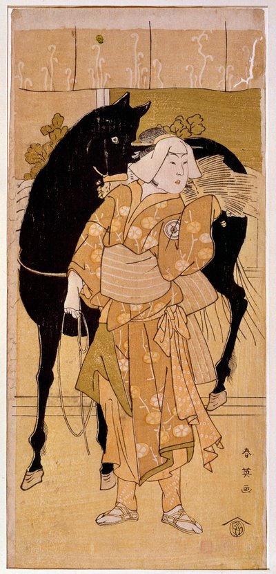 Bir köylü ve atını 19. yüzyılın Japon baskısını yapan bir aktör. Paris, Guimet Müzesi, Ulusal Asya Sanatları Müzesi by Japanese School