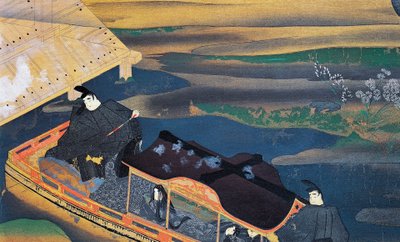 Ay ışığında tekne, Fujiwara Nobuzane (1176-1265), Murasaki Shikibu