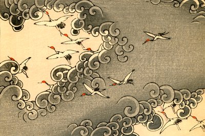 Gri Bulutlarda Uçan Turnalar by Japanese School