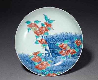 18. yüzyılın başları çanak (sır altı mavisi ve sır üstü emayeli porselen) by Japanese School