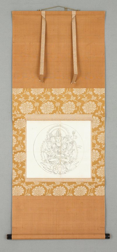 Çizim: Vajrasattva (Tüm insanların temsilcisi
Buddhalar) ve dört bodhisattva,
13. yüzyıl başı-14. yüzyıl başı (Asılı parşömen: kağıt üzerine mürekkep) by Japanese School