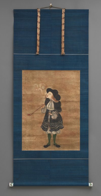 Hollandalı Tüccar, 18. yüzyılın başları (seramik düğmeli sulu boya) by Japanese School