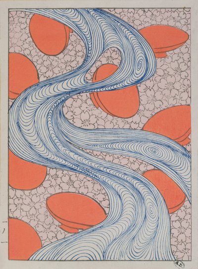 Kumaş tasarımı, on dokuzuncu yüzyıl sonu (renkli gravür) by Japanese School