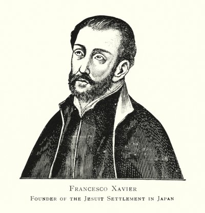 Francesco Xavier, Japonya'daki Cizvit Yerleşiminin Kurucusu (lito) by Japanese School