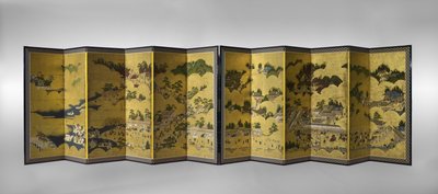 Hie Sanno Sairei-Zu, 17. yüzyıl (kağıt üzerine mürekkep, renk ve altın varak) by Japanese School