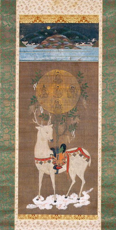 Mandalalı Kasuga Geyiği, Muromachi dönemi (1392-1573) (ipek üzerine resim) by Japanese School