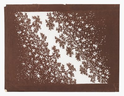 Kağıt şablon (katagami), 19. yüzyılın sonlarında (hurma ile işlenmiş dut kabuğu kağıdı suyu ve ipek iplik) by Japanese School
