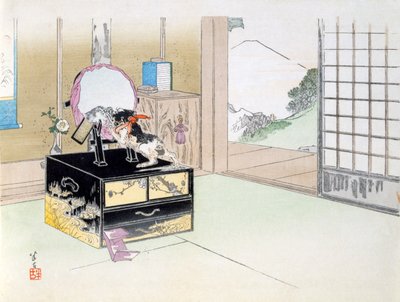 Parti Zamanı (renkli tahta baskı) by Japanese School