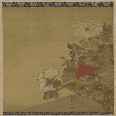 Şakayık, Edo dönemi (ipek üzerine mürekkep ve renk) by Japanese School