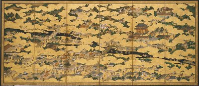 Rakuchu rakugai zu (İçinde ve çevresinde sahneler
Başkent), 17. yüzyılın ikinci yarısı (Kağıt üzerine mürekkep, renk ve altın) by Japanese School
