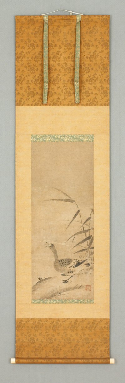 Kamış ve Yaban Kazı, 15. yüzyıl sonu - 16. yüzyıl başı (kağıt üzerine mürekkep, fildişi) by Japanese School