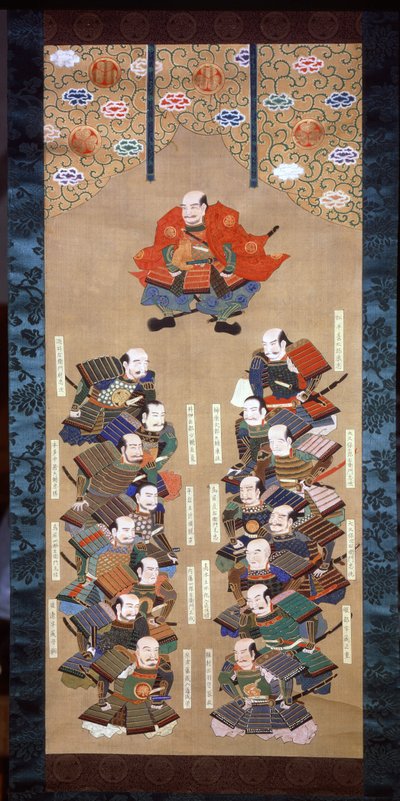 16 asil Samuray ile Tokugawa ailesinden Shogun, 17. yüzyıl by Japanese School