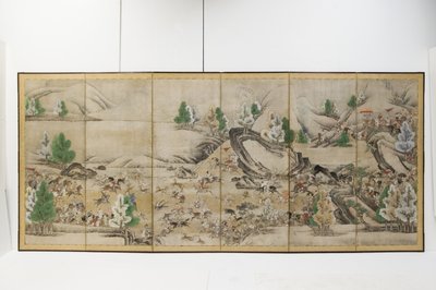 Tatar Avı (mürekkep, renk, kağıt) by Japanese School