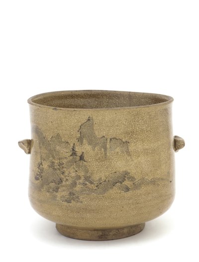 Peyzaj tasarımlı çay töreni su kavanozu, Saga veya Nagasaki ili, Edo dönemi, (seramik) by Japanese School