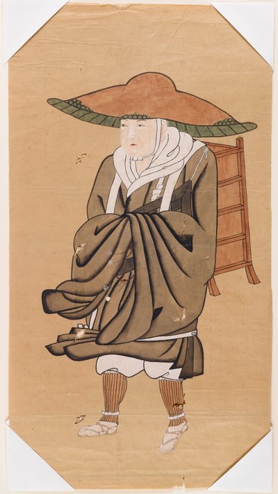 Çinli Budist Hacı Hsuan-Tsang (kağıt üzerine mürekkep) by Japanese School