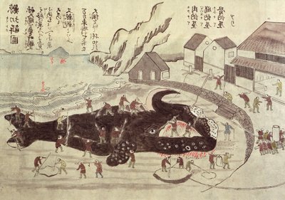 Bir Balinanın Eklemi, 19. yüzyıl sonu (renkli gravür) by Japanese School