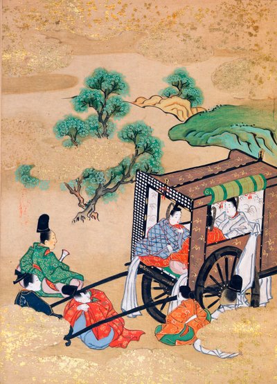Dinlenen Monk Shogakus Hizmetkarları (kağıt üzerinde wc) by Japanese School