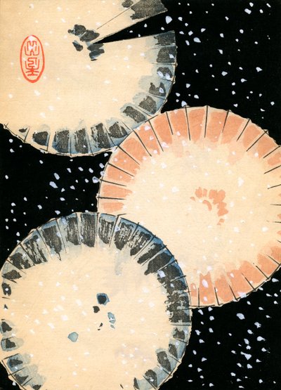 Karda Üç Şemsiye by Japanese School