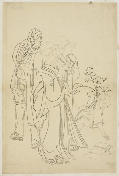 Dandy ile Gezinti İki Geyşa ve Çırak by Japanese School