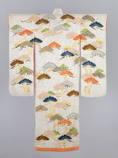 Kadın Kimonosu, Edo Dönemi (1600-1868) (metalik iplikli ipek) by Japanese School