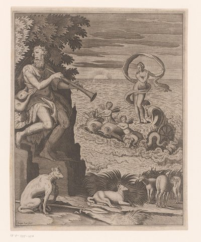 Kıyıda Polyphemus ile Venüs
