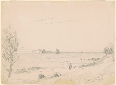 Fort Hamilton, Staten Adası by Jasper Francis Cropsey