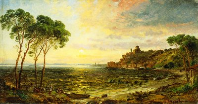 Trasemin Gölü üzerinde gün batımı, 1887 by Jasper Francis Cropsey