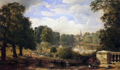 Serpantin, Hyde Park, Londra, 1858 by Jasper Francis Cropsey