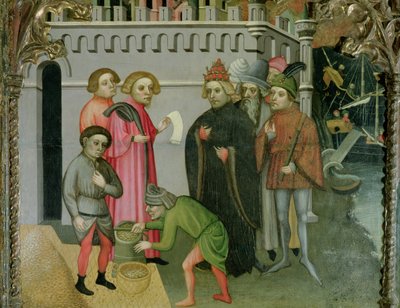 Tahılın Mucizevi Çoğalması, Bari Aziz Nikolaos altarpiece'inden detay by Jaume Cabrera