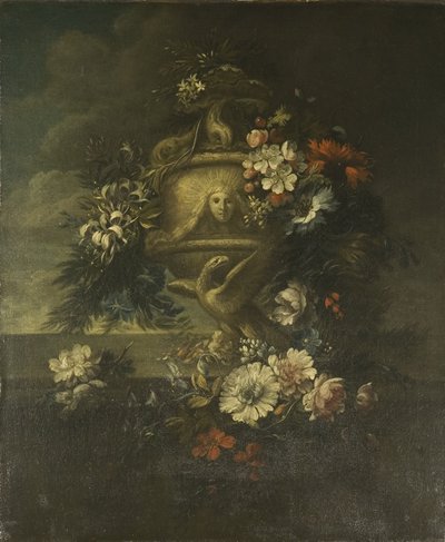 Heykel Vazoda Çiçekler (tuval üzerine yağlı boya) by Jean Baptiste Monnoyer