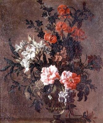 Natürmort, zambaklar ve diğer çiçekler by Jean Baptiste Monnoyer