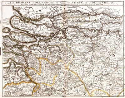 Hollanda Brabant (veya Kuzey Brabant) ve Hollanda County (Hollanda) parçası (Gravür) Haritası by Jean-Baptiste Nolin