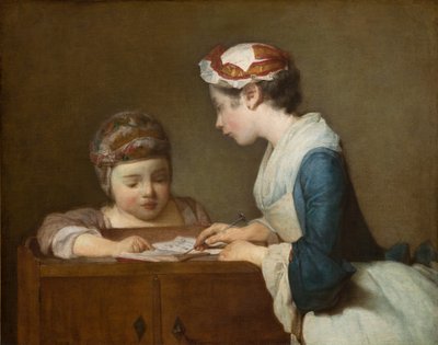 Küçük Okul Hanımı, 1740'tan sonra (tuval üzerine yağlıboya) by Jean Baptiste Simeon Chardin