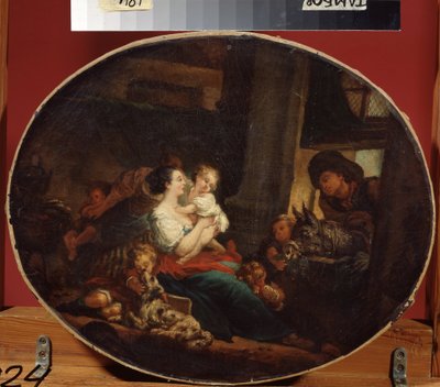""Mutlu Aile veya Mutlu Doğurganlık"" (Mutlu aile) Tablosu Jean Honore Fragonard (1732-1806) 1773-1776 Bölgesel Sanat Galerisi, Tambov Rusya by Jean Honore Fragonard
