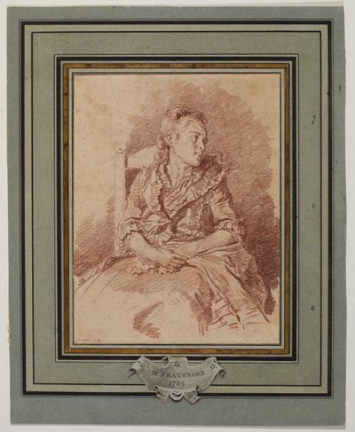 Oturan genç kız, 1785 by Jean Honore Fragonard