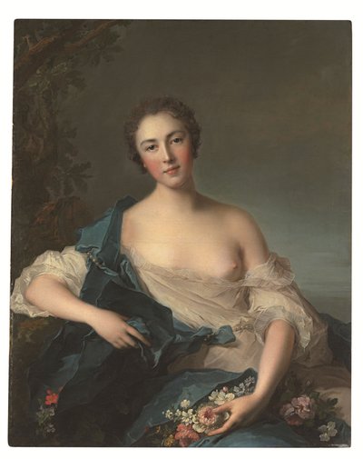 Flora olarak bir kadının portresi by Jean Marc Nattier