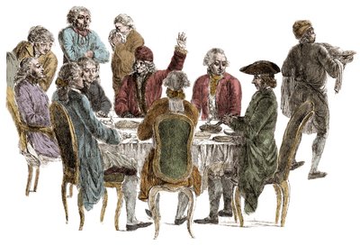 Filozofların Yemeği - Voltaire (Francois Marie Arouet dit by Jean (after) Huber