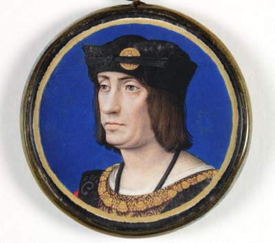 Fransa Kralı XII. Louis (parşömen üzerine suluboya ve gövde rengi) by Jean (attr.to) Perreal