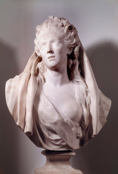 Jean Antoine Houdon (1741-1828) 1775 Paris, Musee du Louvre tarafından Iphigenie Sculpture rolüyle temsil edilen Sophie Arnould Büstü (1740-1802) şarkıcısı by Jean Antoine Houdon