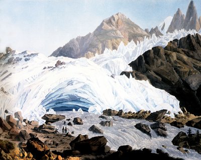 Chamonix: Arveyron#39;un baharı, c. 1800 (gravür) by Jean Antoine Linck
