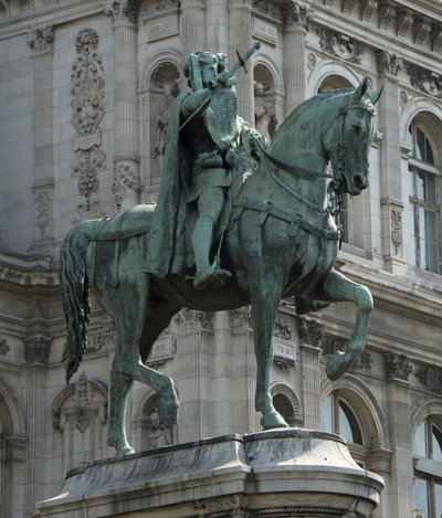 Paris Etienne Marcel tüccarlarının hükümdarlarının atlı heykeli by Jean Antoine Marie Idrac